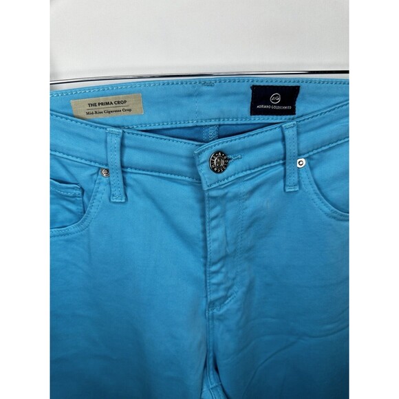 AG Adriano Goldschmied The Prima Crop Mid Rise Cigarette Crop Blue Pants size 31 - Picture 2 of 8